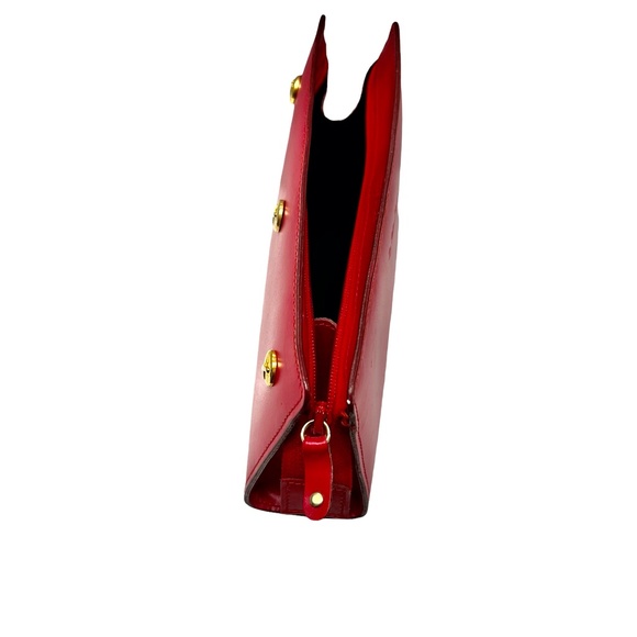 PALOMA PICASSO BRIGHT RED LEATHER CLUTCH OR MAKEUP BAG